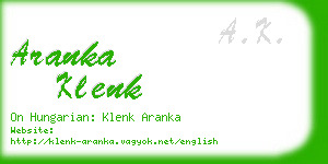 aranka klenk business card